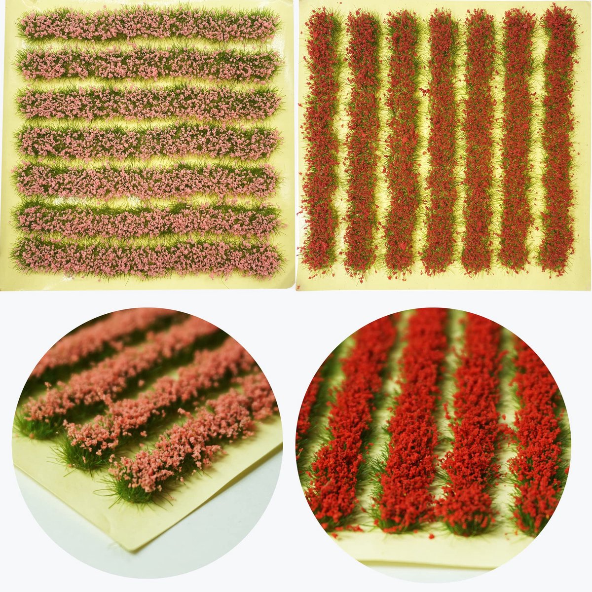 Dailygoods - Miniatuur Struik Strips - Roze en Rood voor Modelbouw