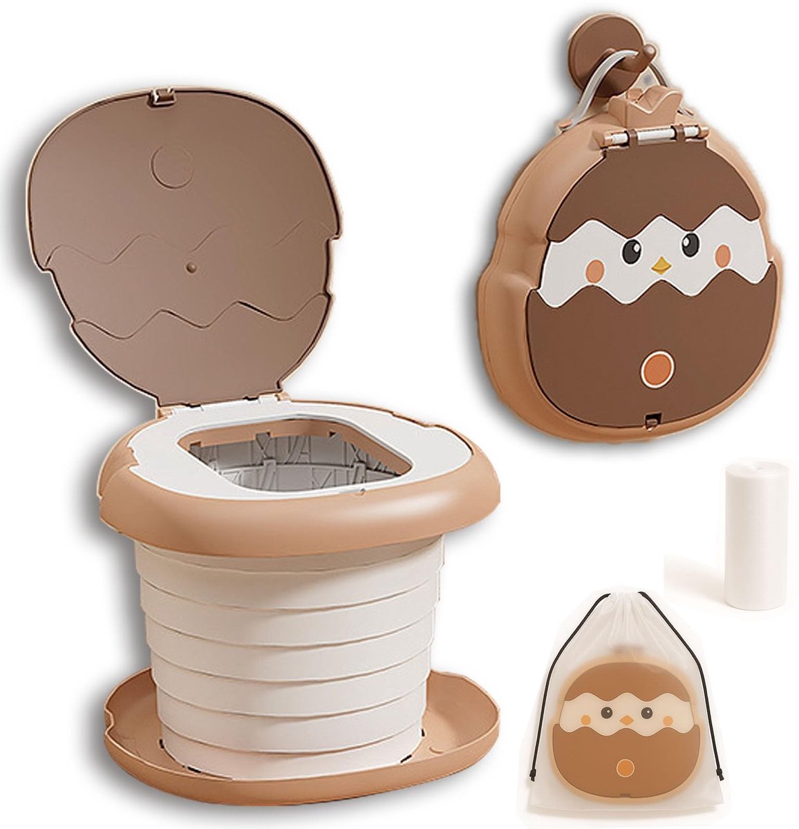 Dailygoods - Vouwbare Reis Potty voor Kinderen - Toiletrainer met Wegwerpzakjes