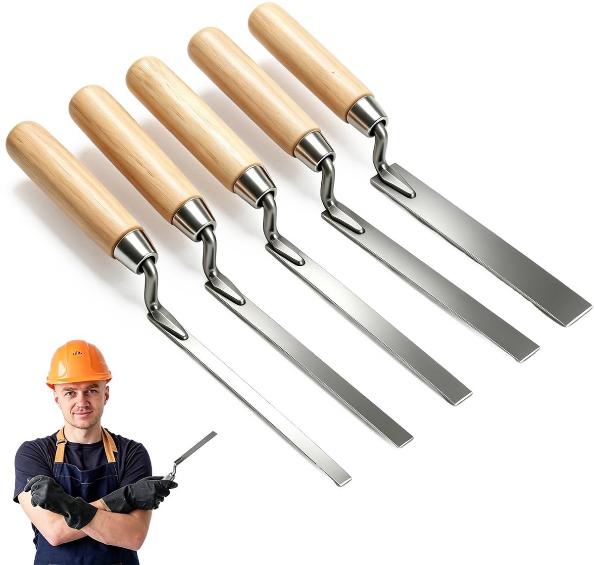 Dailygoods- Voegentroffel 5-delige set - Voegenspatel 6/8/10/12/15 mm - Geschikt voor tegels - Ergonomisch handvat - Comfortabel werken - Reiniging na gebruik