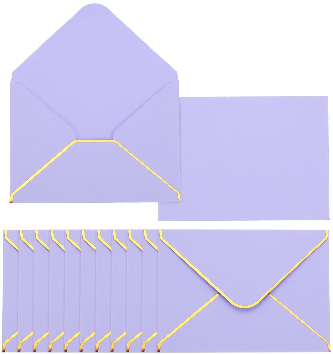 Dailygoods - 50 Stuks A6 Enveloppen met Gouden Rand - Perfect voor Uitnodigingen en Kaarten