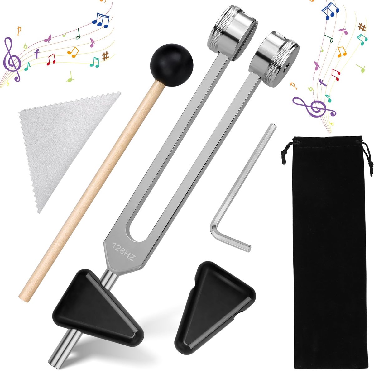 Dailygoods - Diapason 128Hz - Therapeutische Vibration Care met Aluminium en Siliconen Hammer