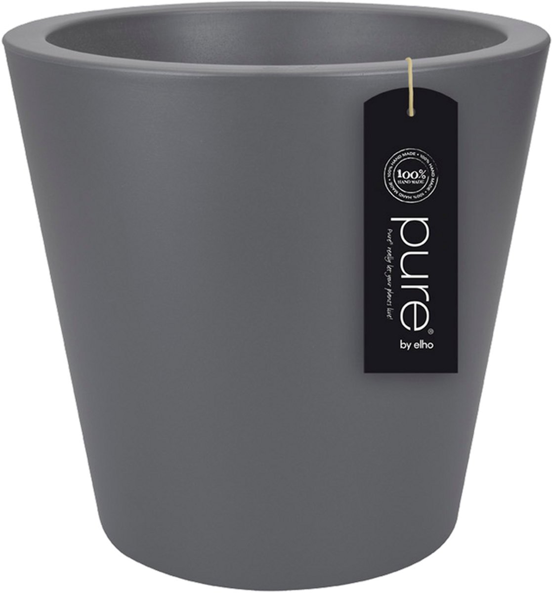 Elho Pure Straight Round 65 - Grote Bloempot voor Binnen en Buiten - Gerecycled Plastic - Ø 64 x H 68 cm - Antraciet