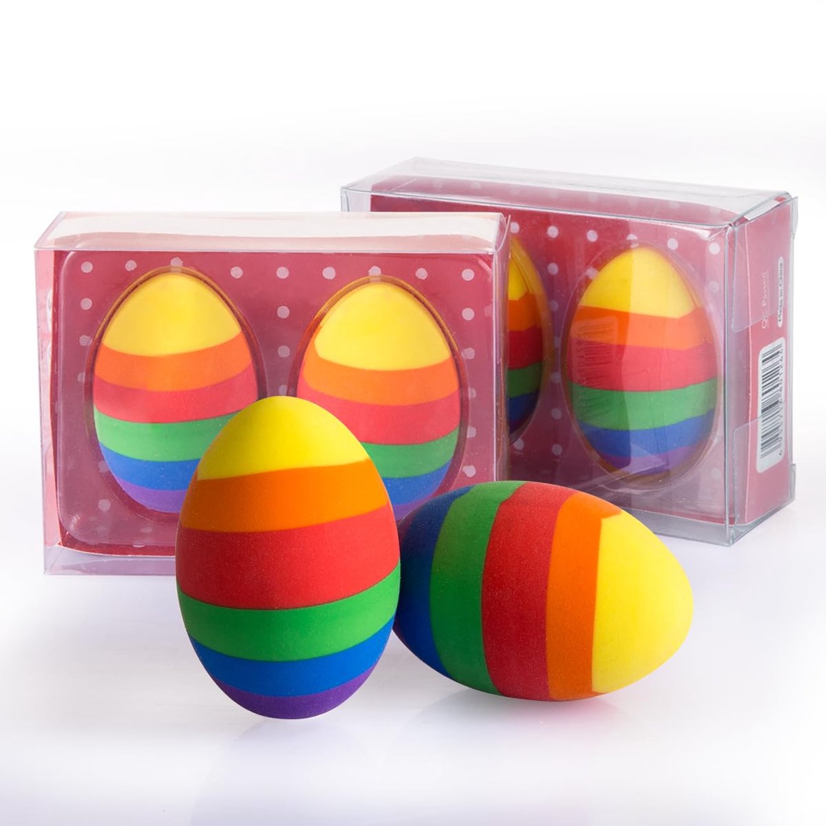Dailygoods - Vlakgom Paaseieren Gum Set - 4 Stuks Kleurrijke Decoratie voor Pasen
