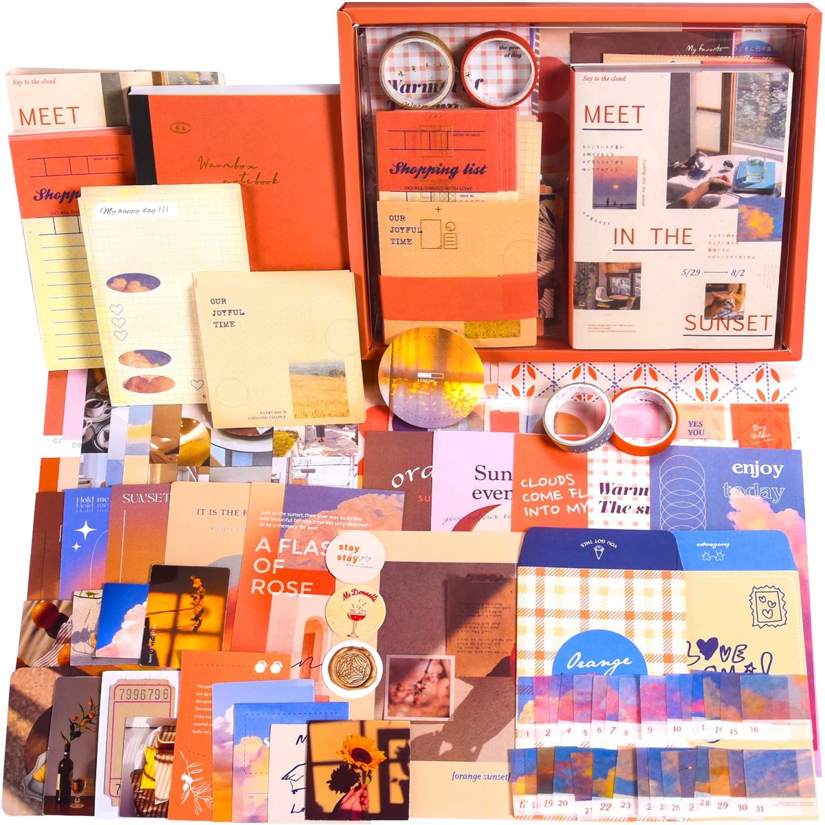 SnelShoppen - Scrapbooking Benodigdheden Kit - 351-delige Bullet Junk Journal Kit - Esthetisch Plakboek Papier A6 Grid Notitieboek - Creatieve Plakboe