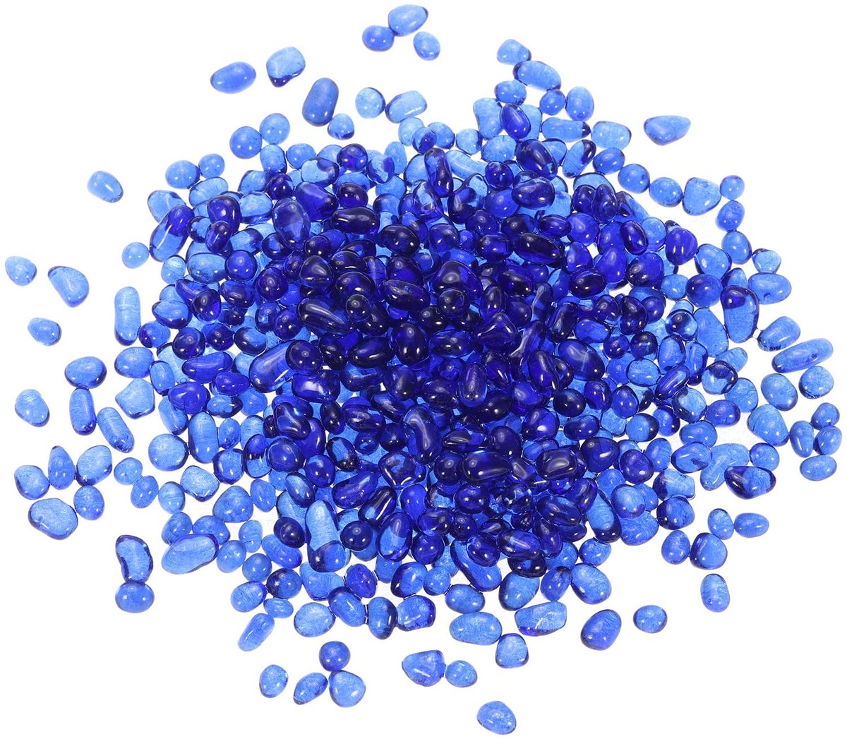 Dailygoods - Cobalt Blauwe Glazen Steentjes voor Haard - 500g