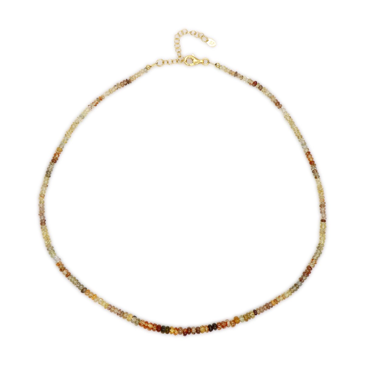Cavill - Vergulde 925 Sterling Zilver Halsketting - 58,29 ct Kanariegele Zirkonen - Elegante Verstelbare Damesketting met Fancy Kraal