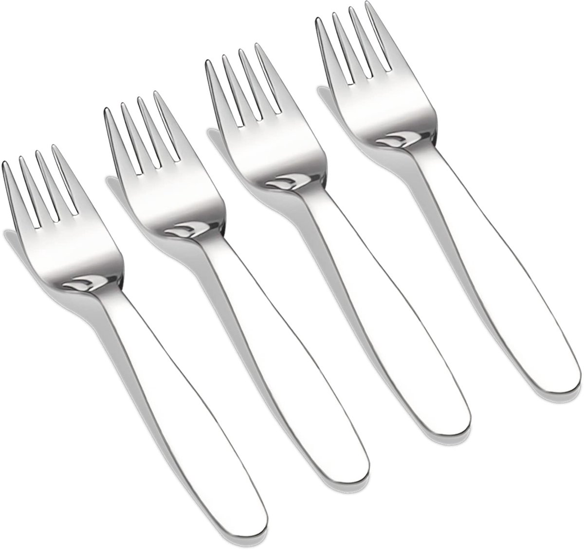Dailygoods - Premium roestvrijstalen kinderbestek set met 4 vorken - 18/8 kwaliteit