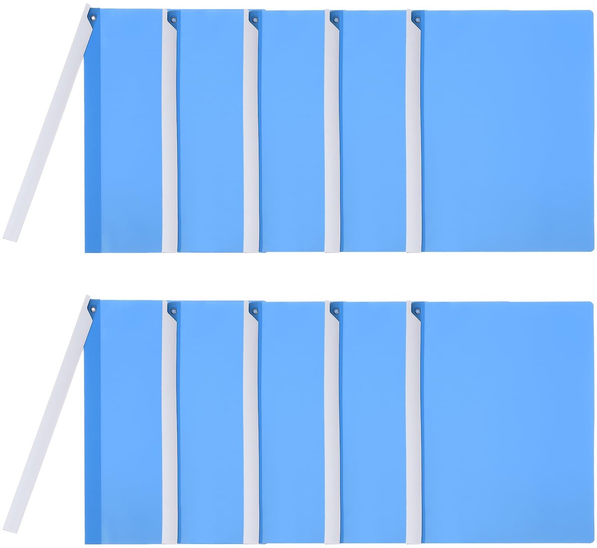 Dailygoods - 10 Stuks Rapporthoezen met Swing Clip - Blauw