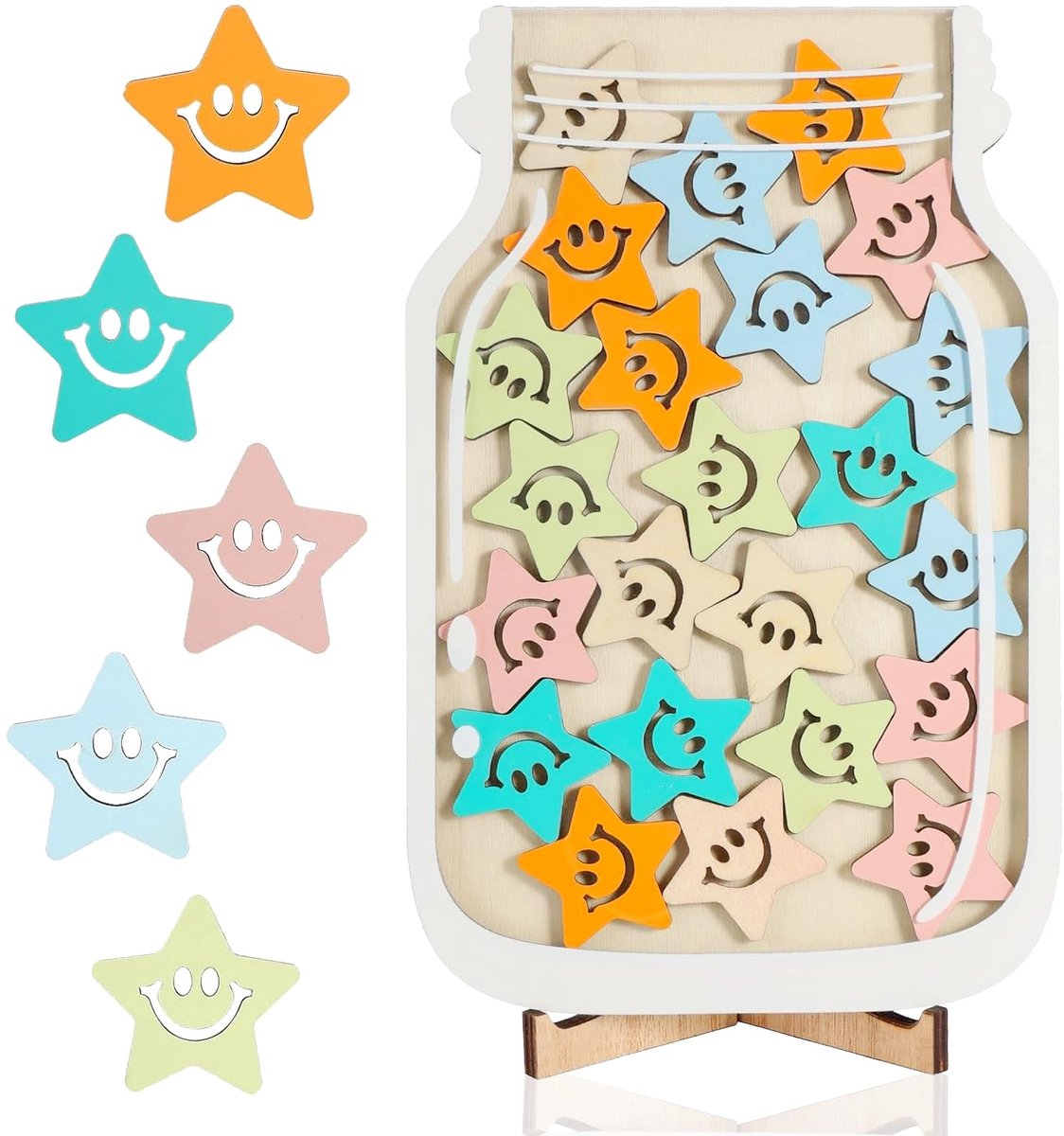 Dailygoods - 25 Sterren Beloningsglas voor Kinderen - Motivatie en Gedragstimulans