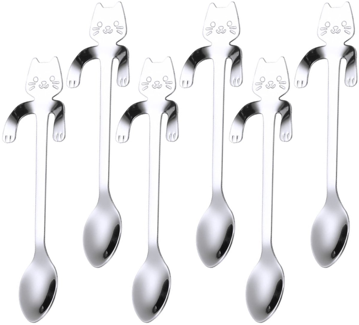 Dailygoods - Theelepel Set van 6 - Roestvrijstalen koffielepels voor huishoudens en restaurants