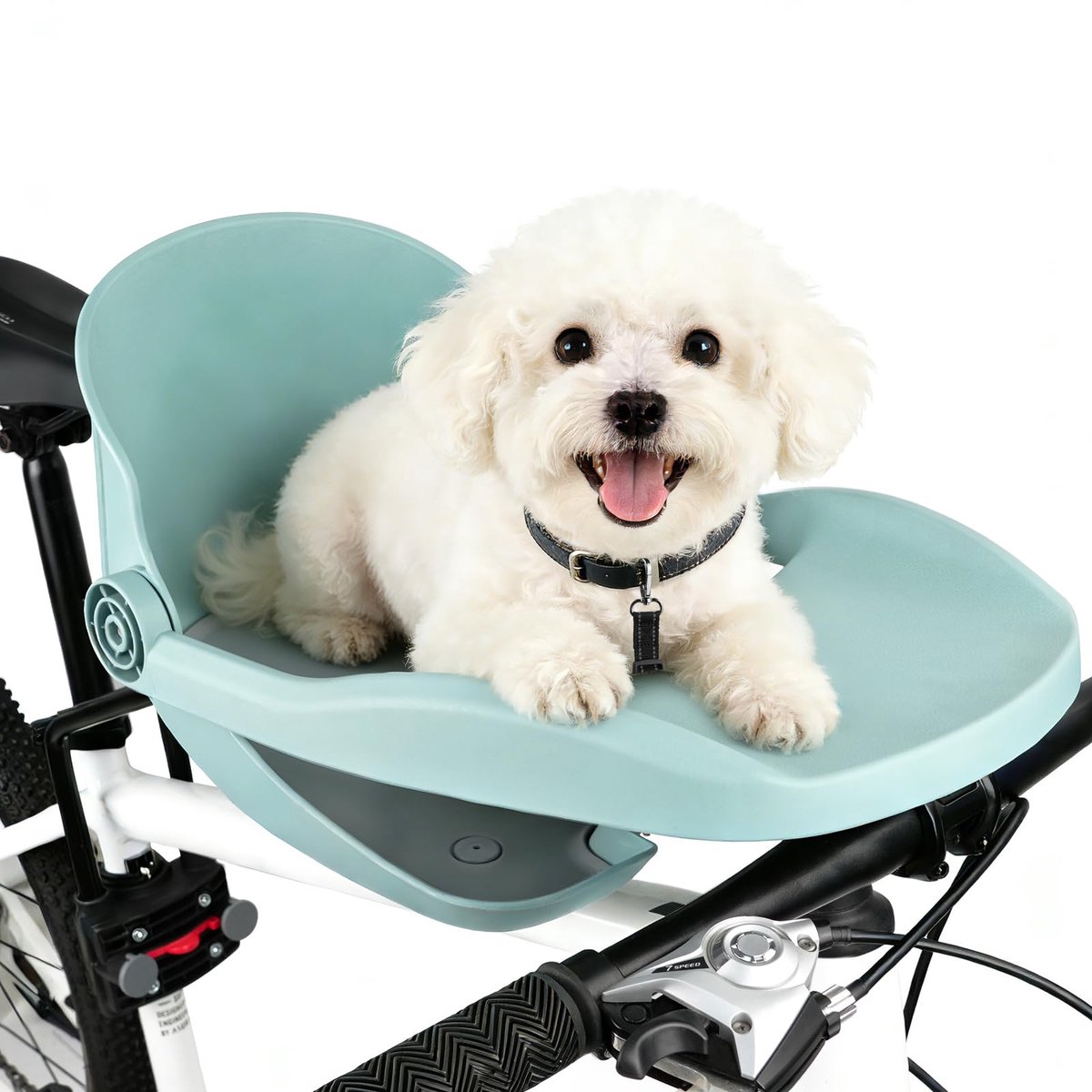 SnelShoppen - Hondenmand voor de fiets tot 15 kg, hondenfietsmand met robuuste bodemplaat, nylon zitkussen, gecoate metalen sluiting voor kleine en mi