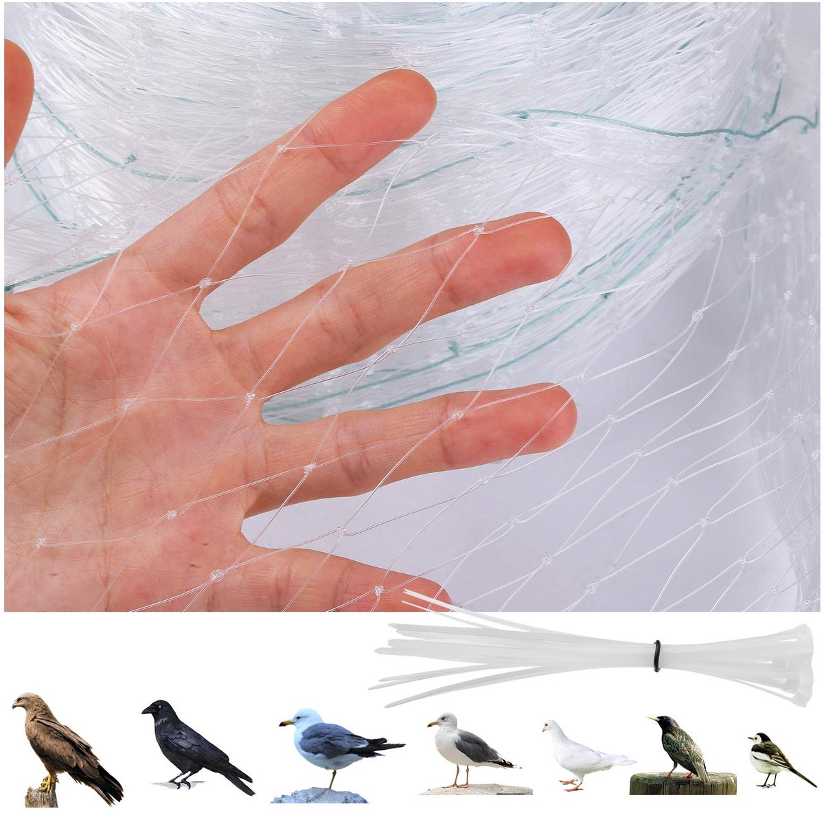 Dailygoods - Vogelbeschermingsnet 8 x 3 m - Fijnmazig Plantenbeschermingsnet voor Tuin en Balkon
