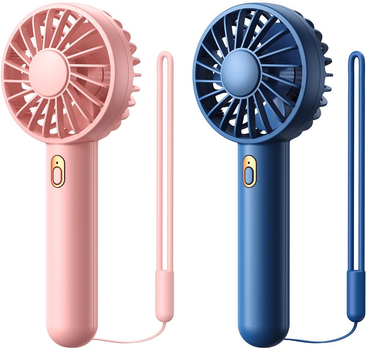 SnelShoppen - 2-pack Draagbare Mini-Ventilator - USB Oplaadbare Handventilator - Compacte Koelventilator voor Thuis, Kantoor, Reizen en Make-up - Pers