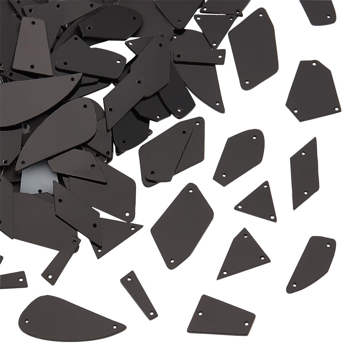 Dailygoods - Spiegel Naaien Op Steentjes - Mix Flatback Acryl Naaien Steen - Zwart Acryl Gespiegelde Steentjes - Kralen voor Decoratie - Geschikt voor...