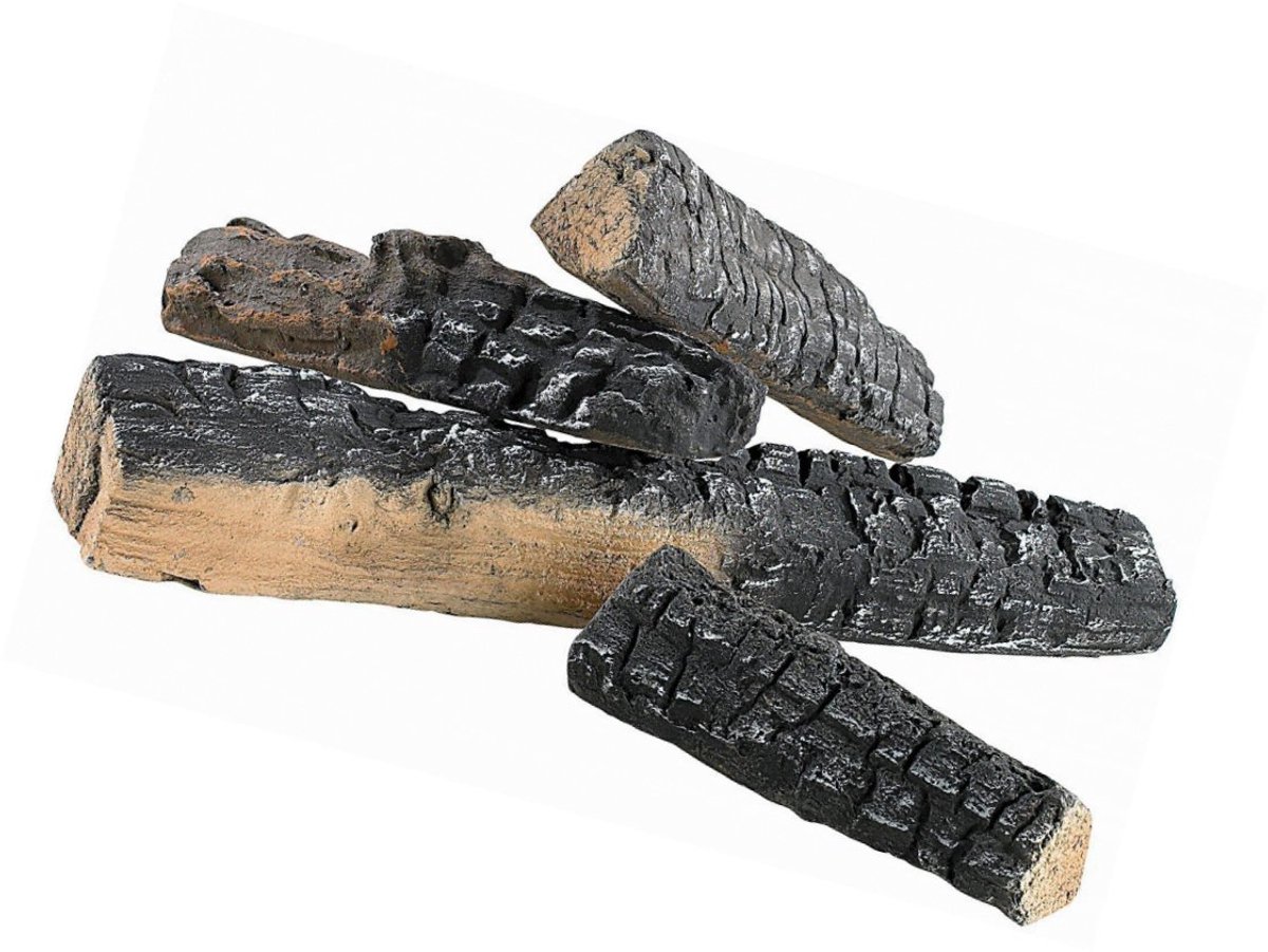 Dailygoods- Haardhout Decoratief - 4-delige Set - Hittebestendig Keramisch Hout - Bio-ethanol/Gashaard - Natuurlijke Look - Diverse Afmetingen