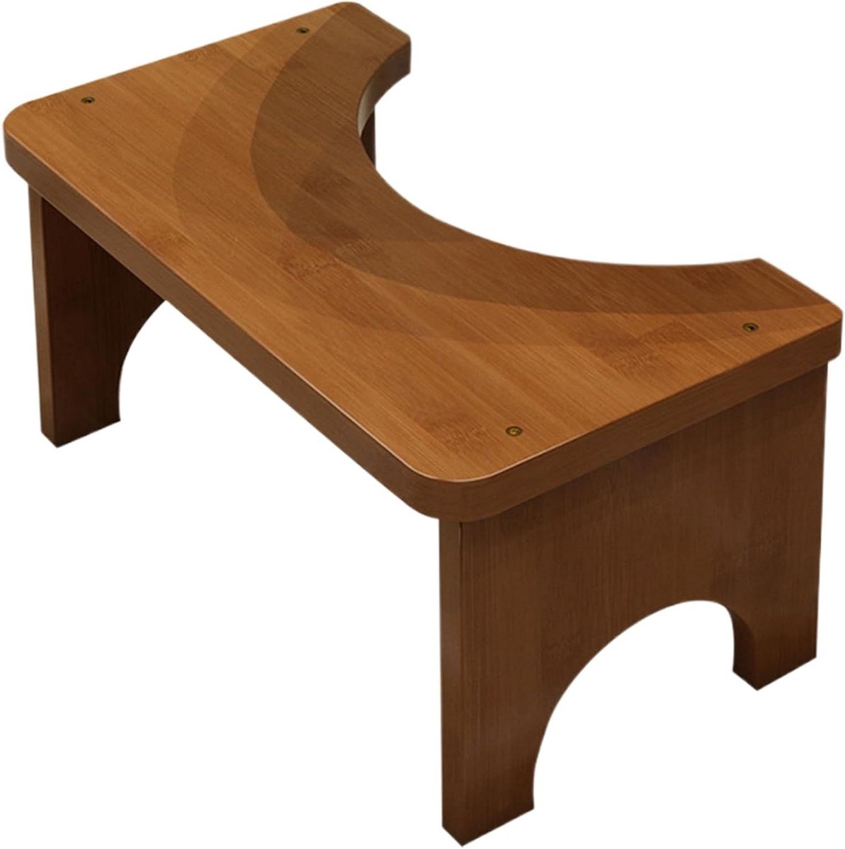 Antislip Toiletkruk - Houten Opstapje - Comfortabel Zitten - Stressverminderend Ontwerp - 4D x 21B x 4H cm - Thee Bruin