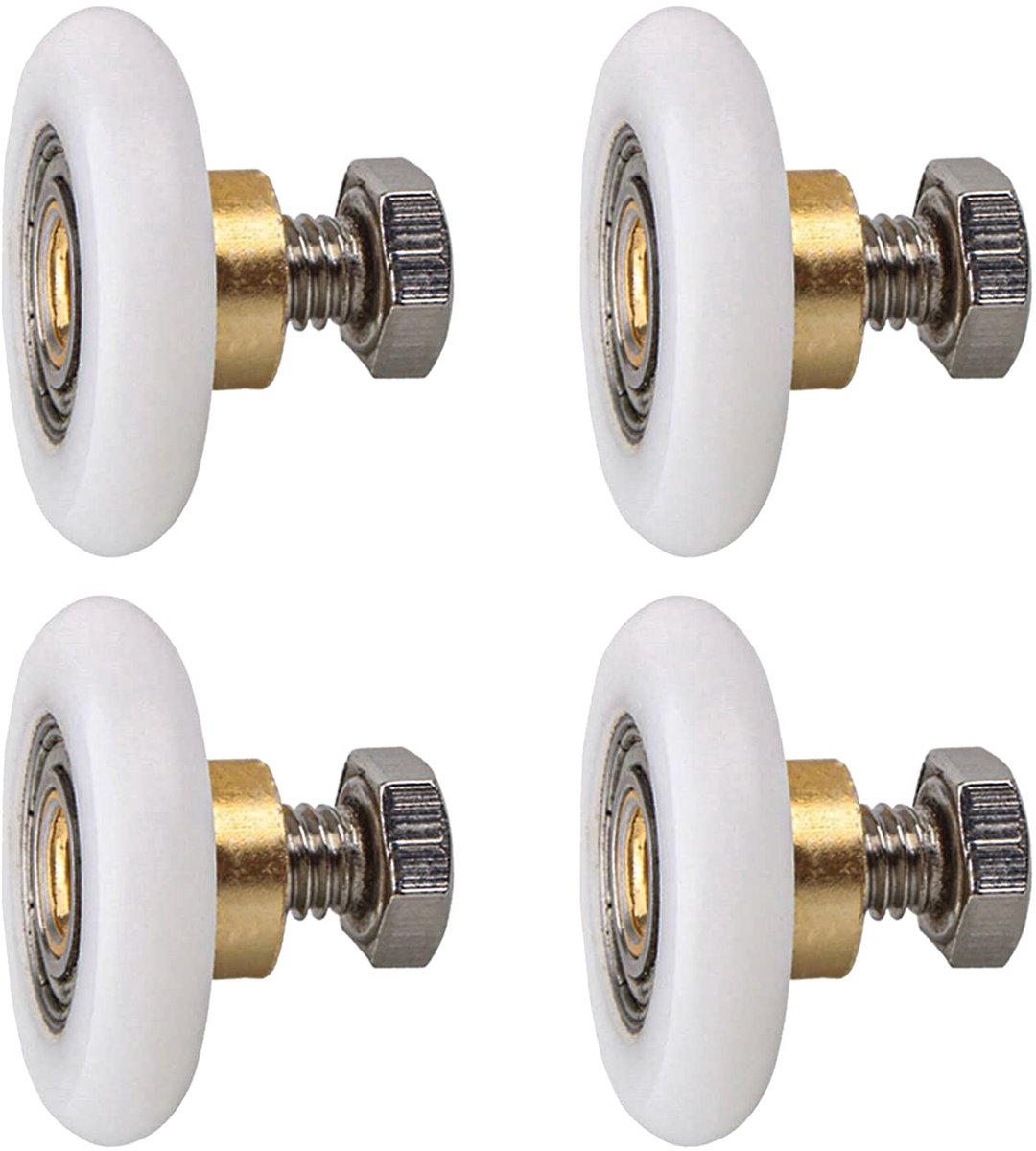 Dailygoods - Douchedeurrol Set - 4 Stuks Vervangingsonderdelen voor Douchedeuren met 20 mm Diameter