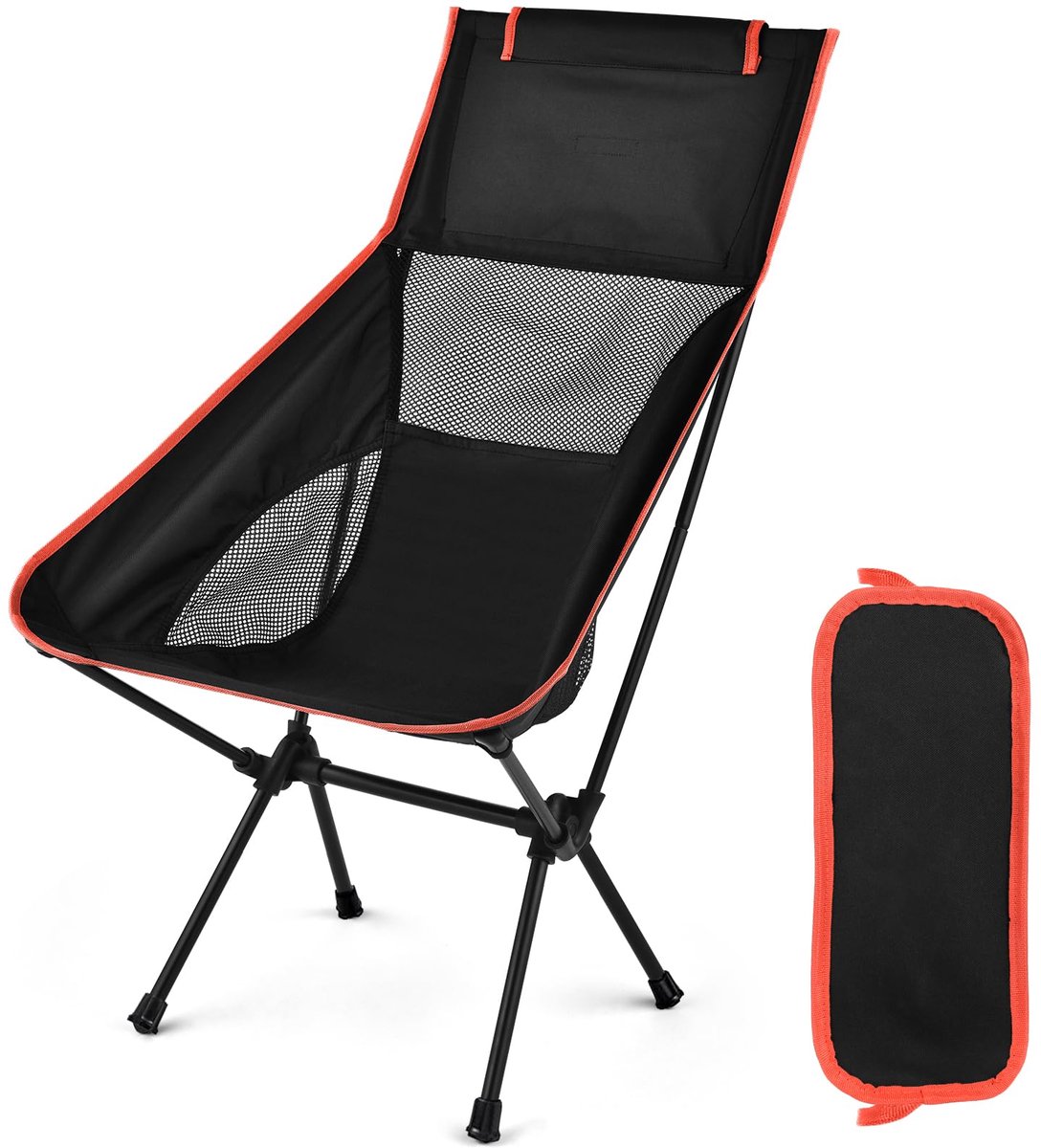 SnelShoppen - Opvouwbare Campingstoel Ultralicht Draagbaar Klapstoel met Opbergtas 150 kg Draagvermogen Geschikt voor Barbecue Picknick Vissen Strand