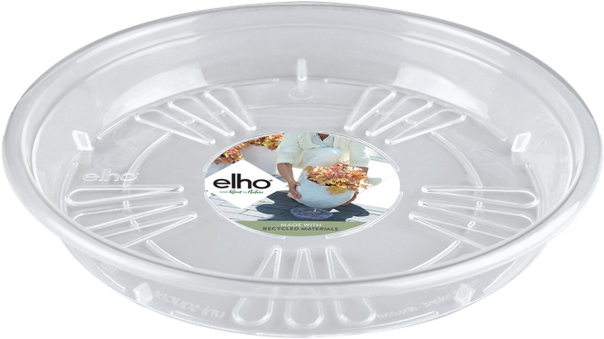 Elho Uni-schotel Rond 14 - Schotel voor Binnen & Buiten - Ø 14.0 x H 2.2 cm - Transparant