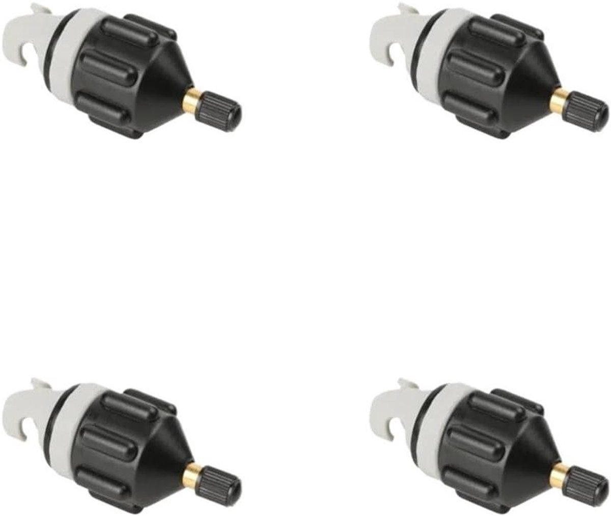 Paddleboard Pompadapter - Roeiboot Ventieladapter - Watersport Opblazen - Universele Compatibiliteit - 4 stuks - Zwart