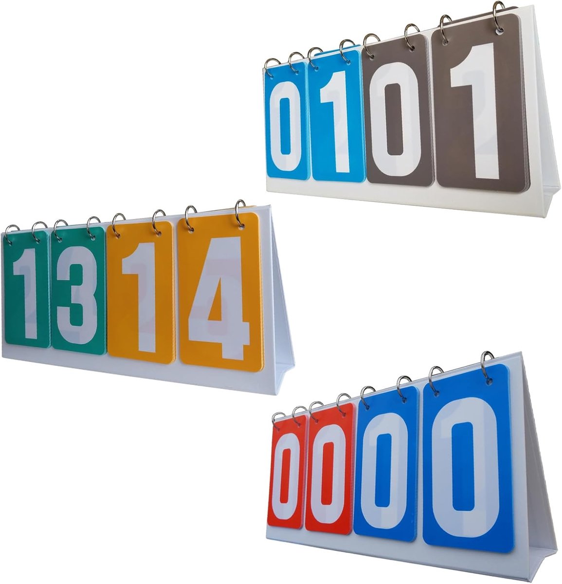 Scorebord Flippers - Wedstrijd Scorebord - Sport Wedstrijden - Draagbaar Op Tafel - 355 x 16 cm - Groen Geel