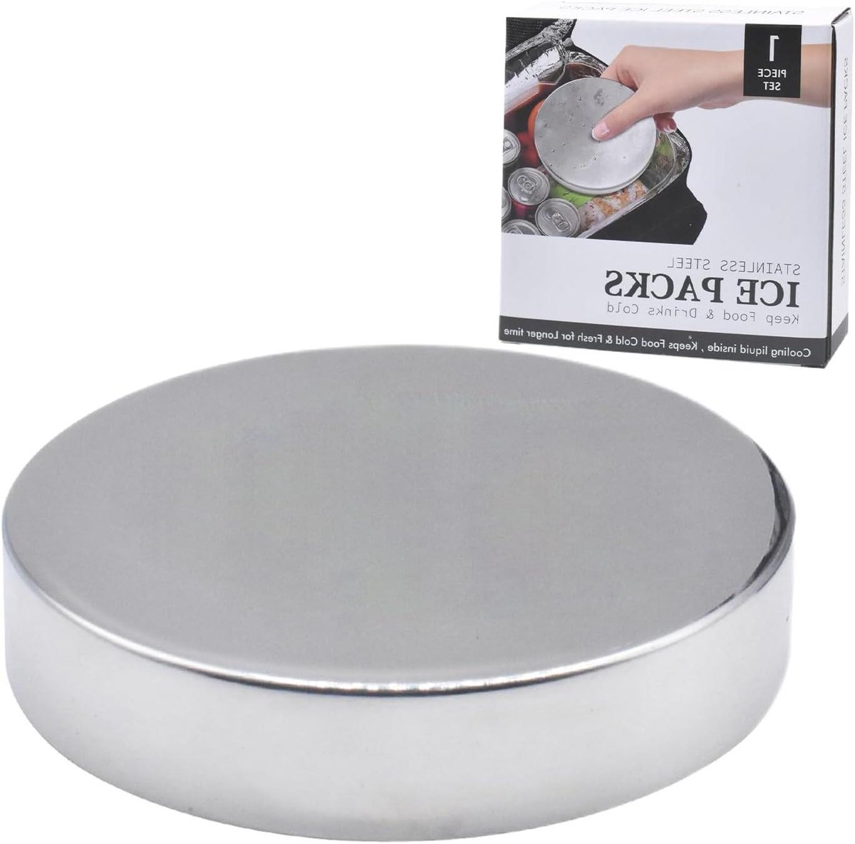 Roestvrijstalen Ijspakketten - Koelpakketten Lunchbox - Voedsel Koel Houden - Herbruikbaar en Stevig - 176 x 116 x 13 mm