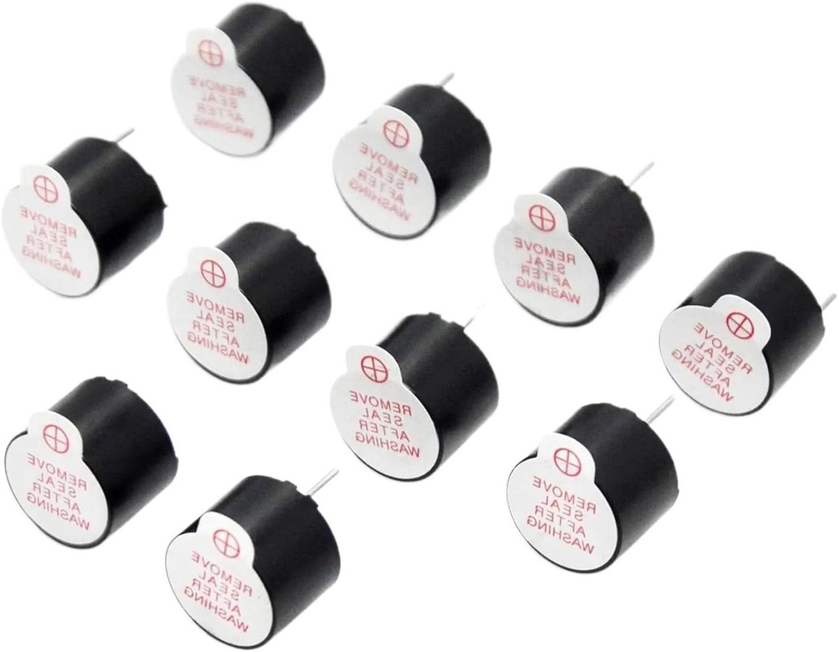 Actieve Zoemer - Piezo Zoemer Alarm - Apparaten Melder - Lange Continue Toon - 20 Stuks - Zwart