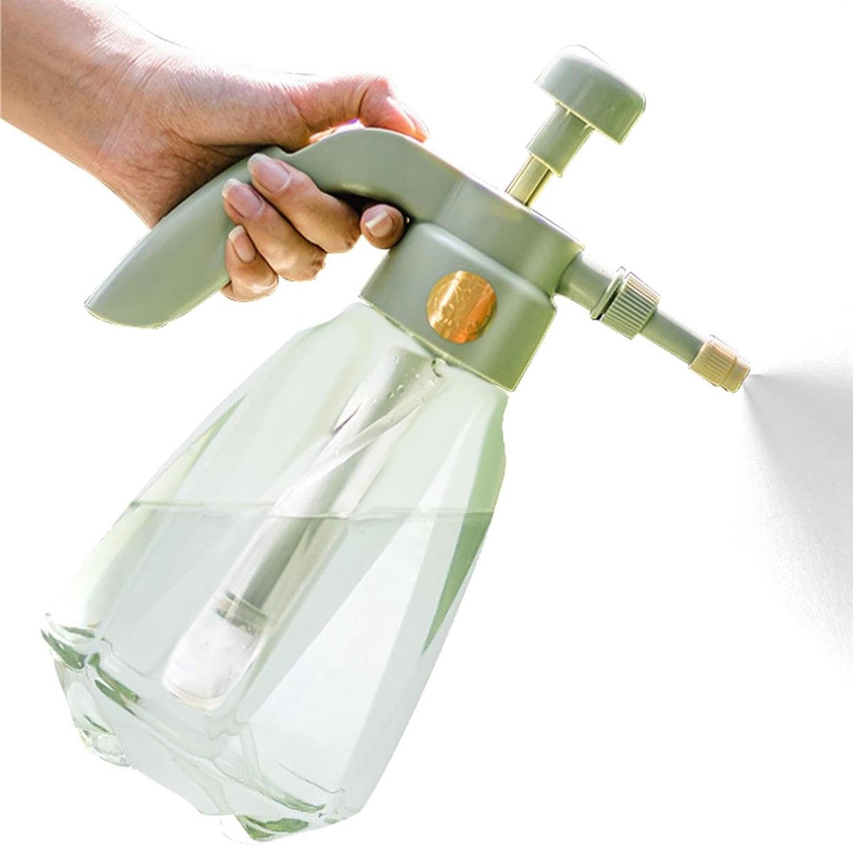 Drukspuit Tuin - Handspuit Vernevelaar - Planten Water Geven - Verstelbare Sproeikop - 15 liter - Melkgroen