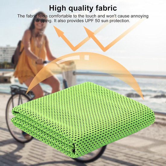 Koelhanddoeken - Natte handdoeken - Sport en Beweging - Ademend mesh materiaal - 30 x 80 cm - Helder Groen — afbeelding 2