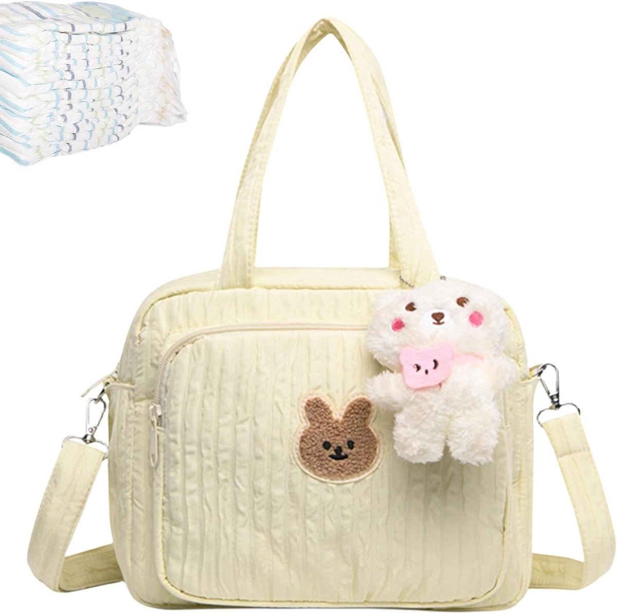 Luiertas - Draagbare opberger - Baby verzorgen - Multi-pocket ontwerp - 24x20x14 cm - Grijs