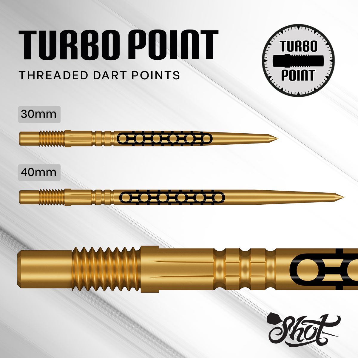 Shot Turbo Points Goths Gold 40 mm