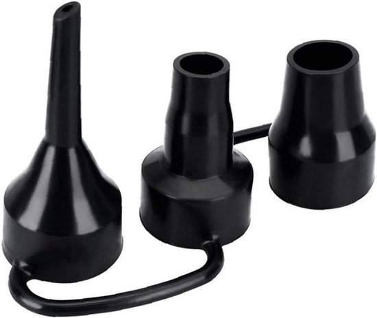 Opblaasbare Pomp Mondstukken - Luchtbed Adapter - Snelle Inflatie - Universeel Ontwerp - 3 Stuks - Zwart — afbeelding 4
