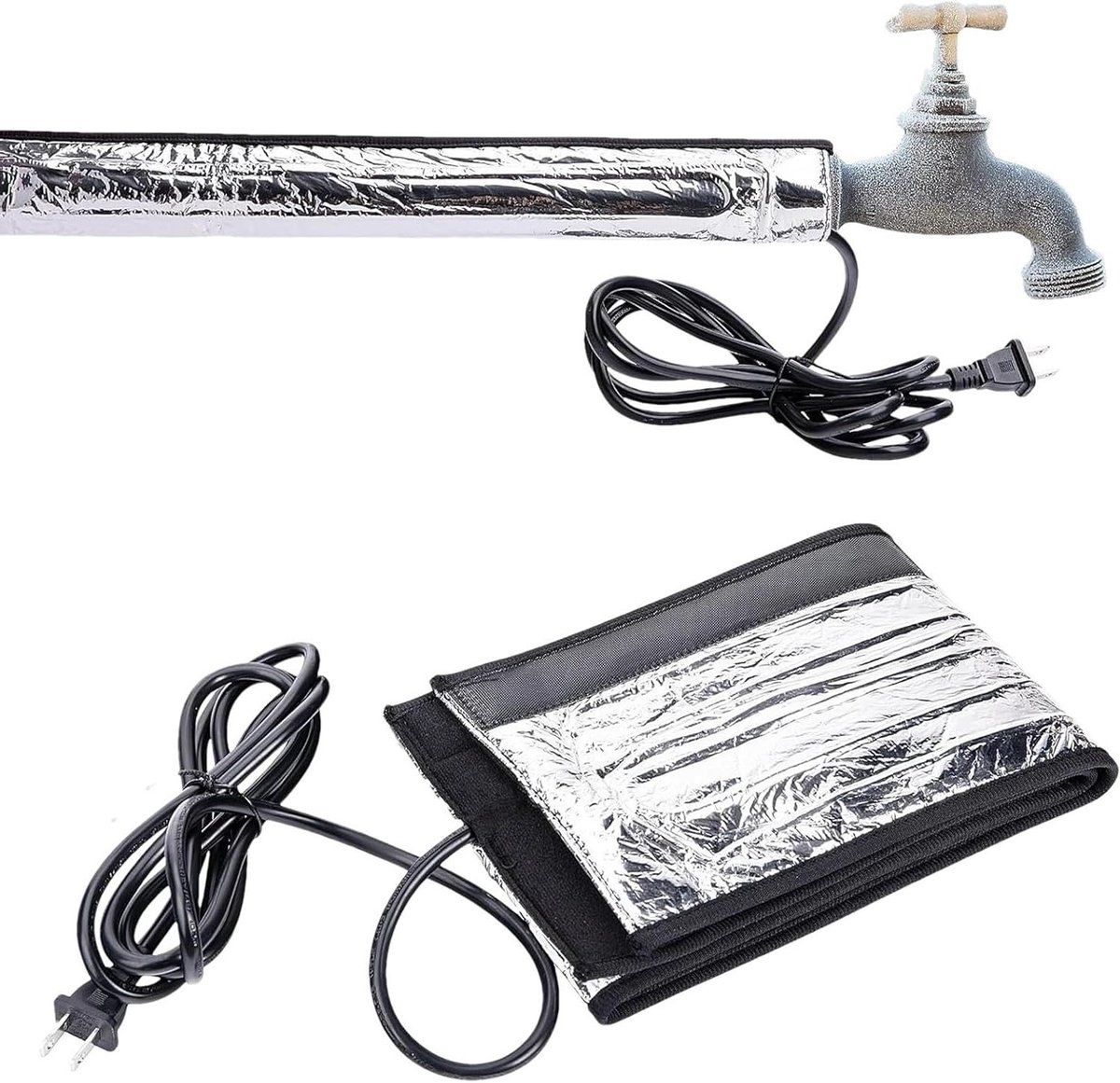 Warmteband Leidingen - Slangwikkel - Vorstbescherming Buiten - Zonder Gereedschap - 385 x 6 Inch - Zilver