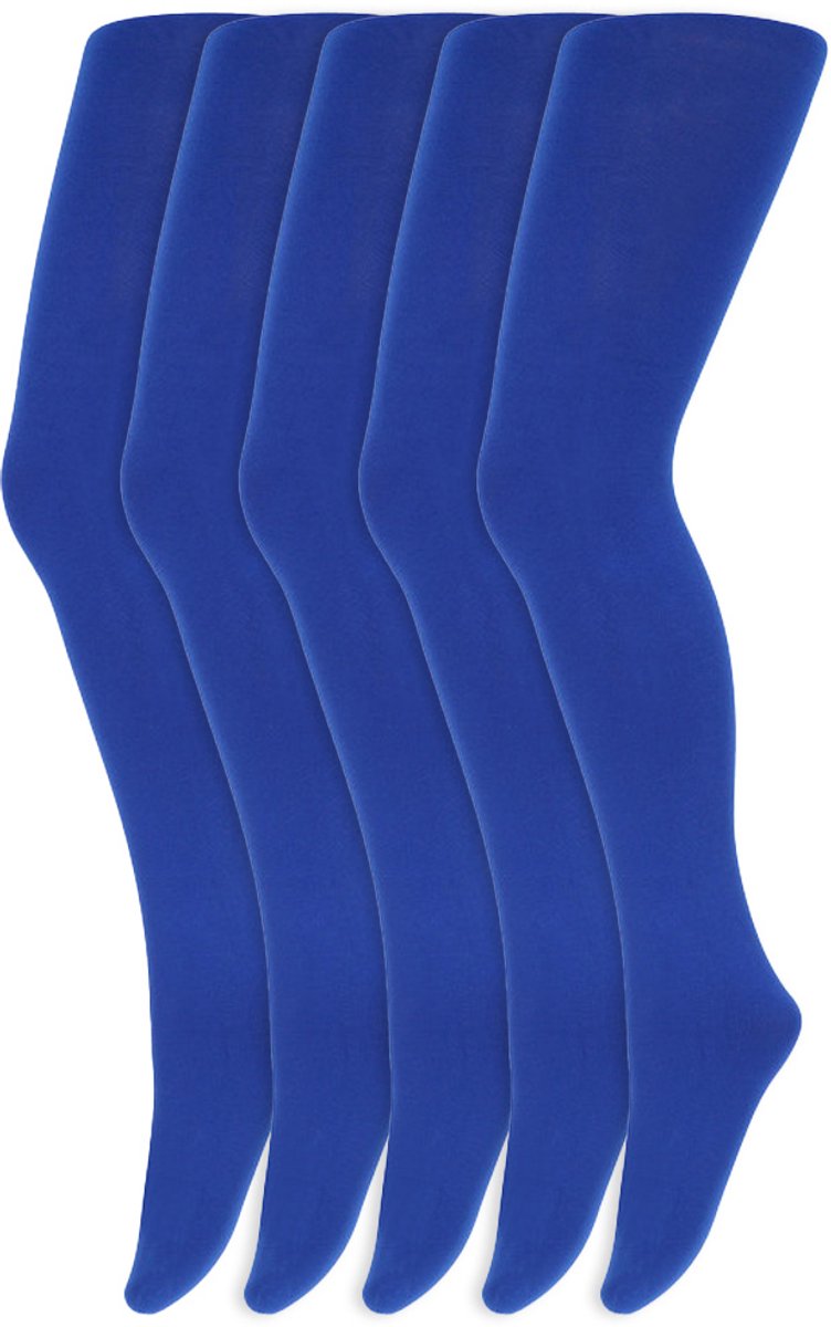 Meisjes Panty's | 100 Denier | Merk: Yellow Moon | Maat: 98 T/M 176 | Kleur: Blauw | 5 Paar