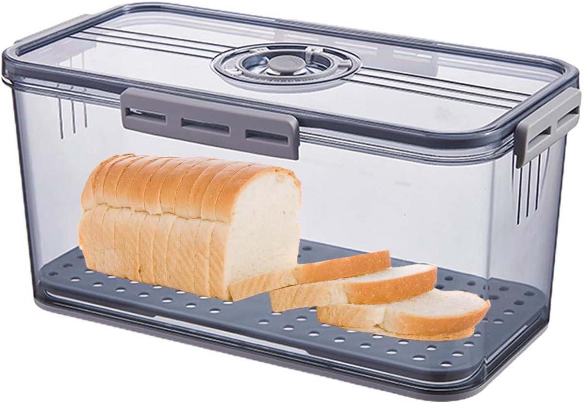Broodbak met Tijdregistratie - Broodtrommel Broodcontainer - Brood Vers Houden - Luchtdichte Opslag - 335 x 185 x 12 cm