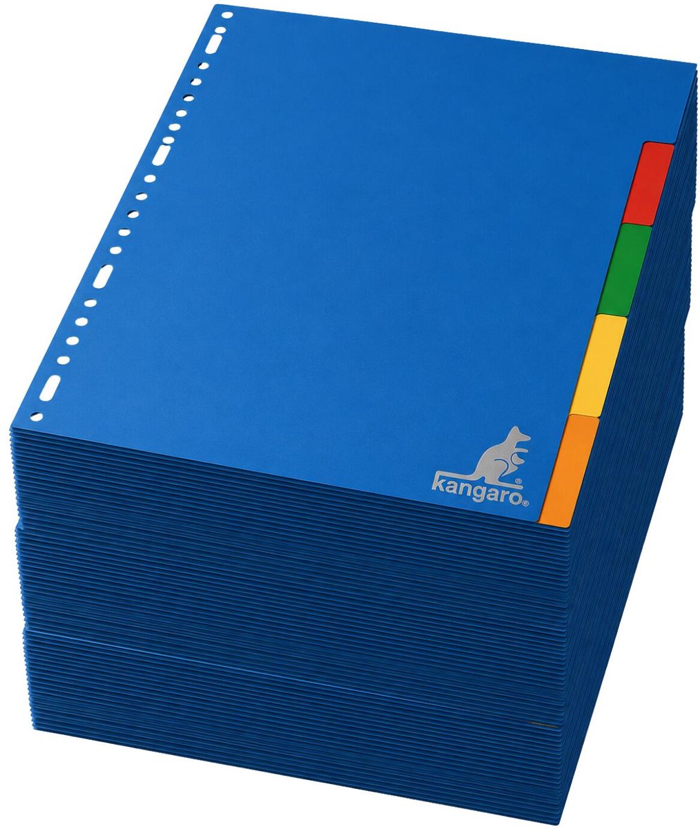 Stylex tabbladen set - 60x stuks - gekleurd - 23 ringen - A4 formaat - kunststof - voor ringmappen