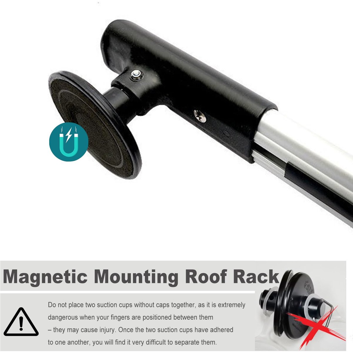 SnelShoppen - Magnetische Dakbagagedrager voor Auto's, Universele Aluminium Dakdragers, Verstelbaar van 90-105 cm, Ideaal voor Kajak, Surfplank, Kano,