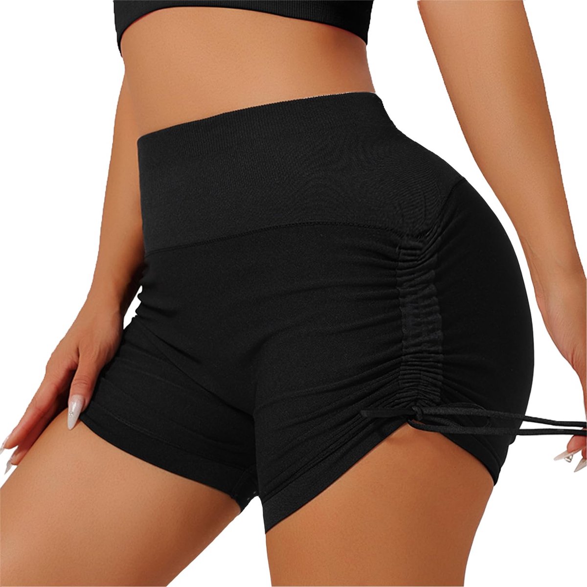 Dailygoods - Dames Hoge Taille Verstelbare Gymshorts voor Sport en Yoga