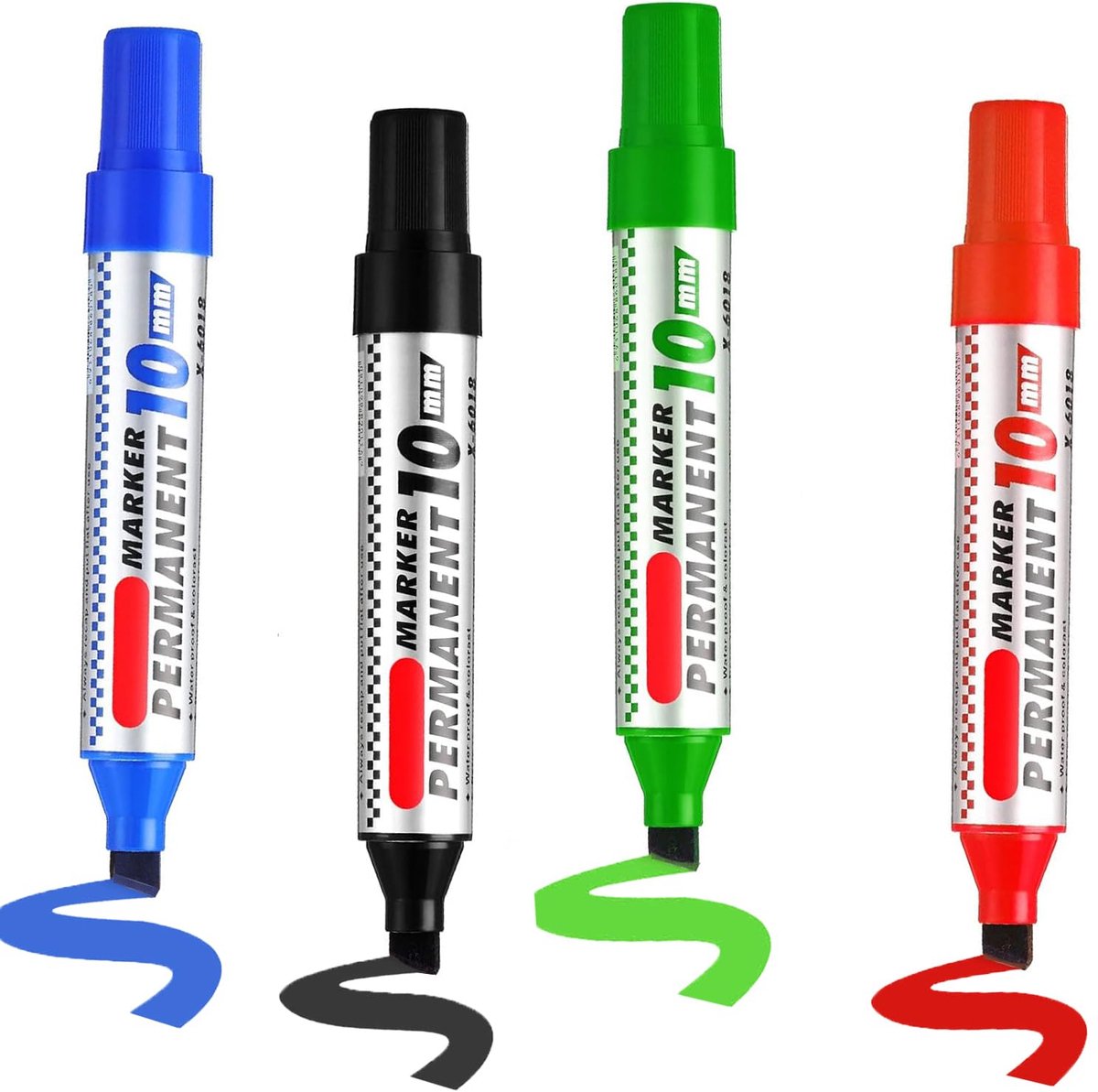 Dailygoods - 4 stuks permanente markers - sneldrogend en waterdicht voor diverse oppervlakken