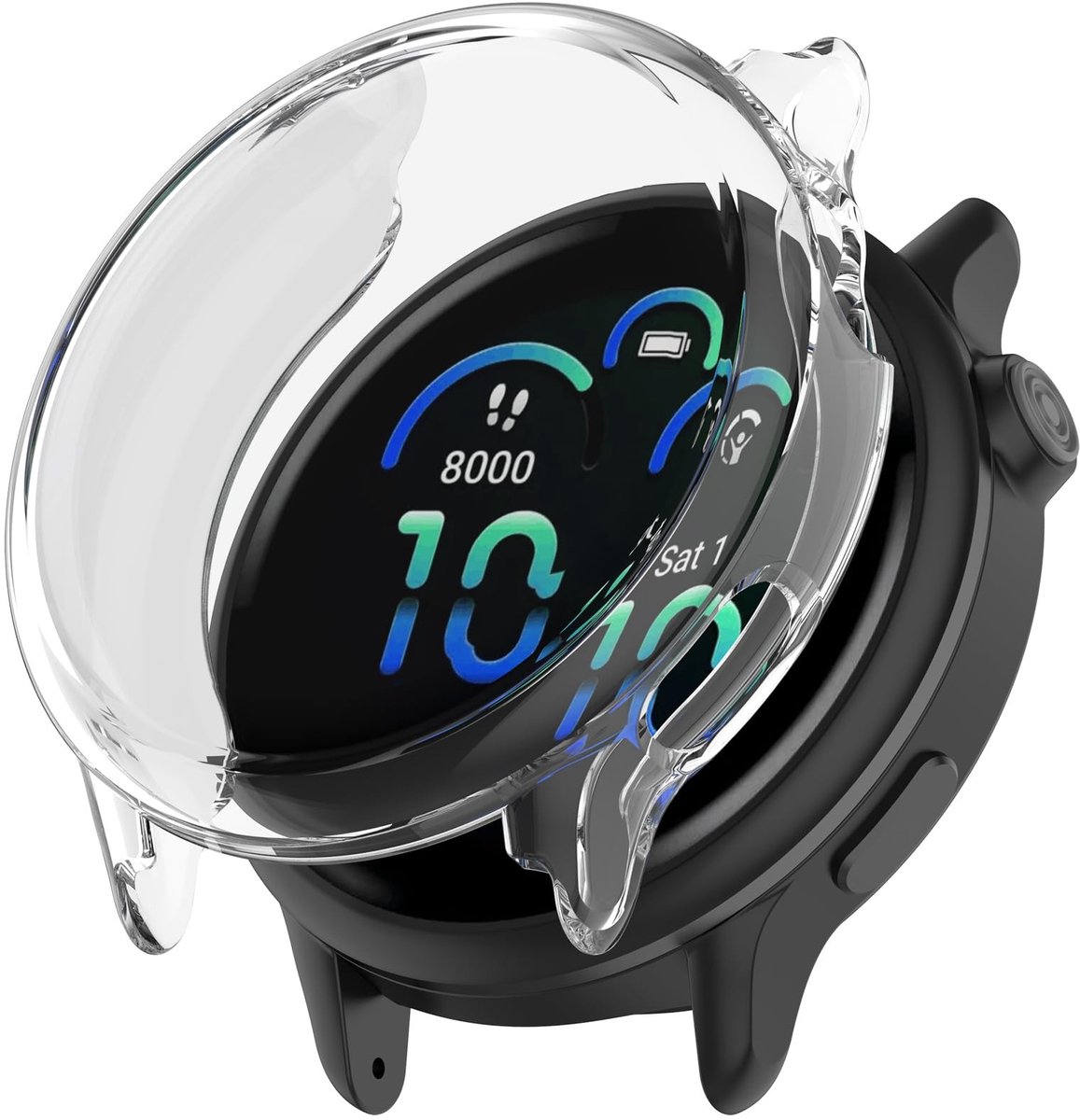 Dailygoods- Siliconen Hoes - Schokbestendig - Krasbestendig - Beschermhoes - Bumper - Volledige Randbescherming - Compatibel met Garmin Vivoactive 6 - Smartwatch Hoes