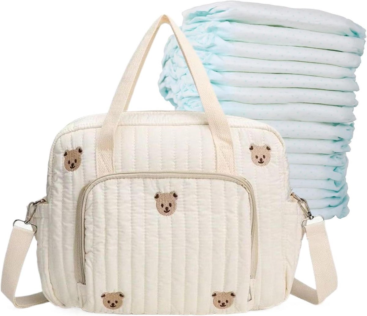 Luiertas Beer - Opbergtas - Baby Verzorging - Grote Capaciteit - 35x10x29 cm - Bruin