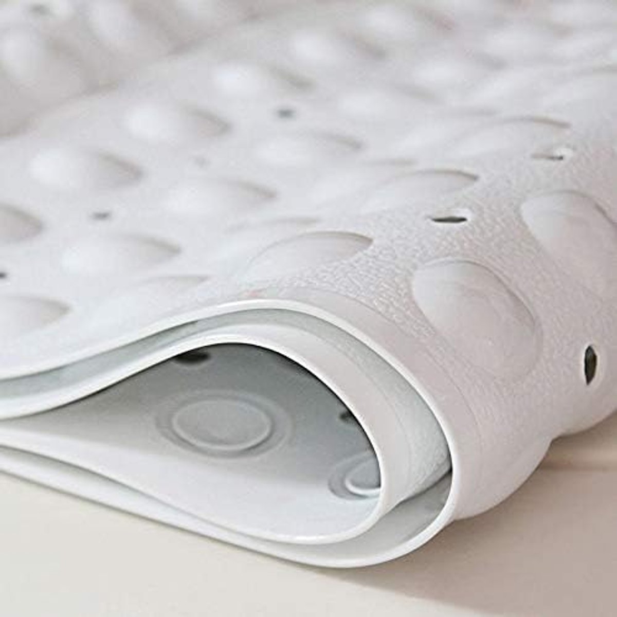 SnelShoppen - Antislip Douchemat 70 x 40 cm - Comfortabele Badmat met Zuignappen - Machinewasbaar - Wit - Veilig en Hygiënisch voor Badkamer en Douche