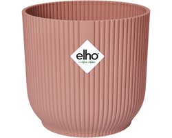 Elho Vibes Fold Rond 35 - Grote Bloempot voor Binnen - 100% gerecycled plastic - Ø 34.9 x H 32.4 - Delicaat roze