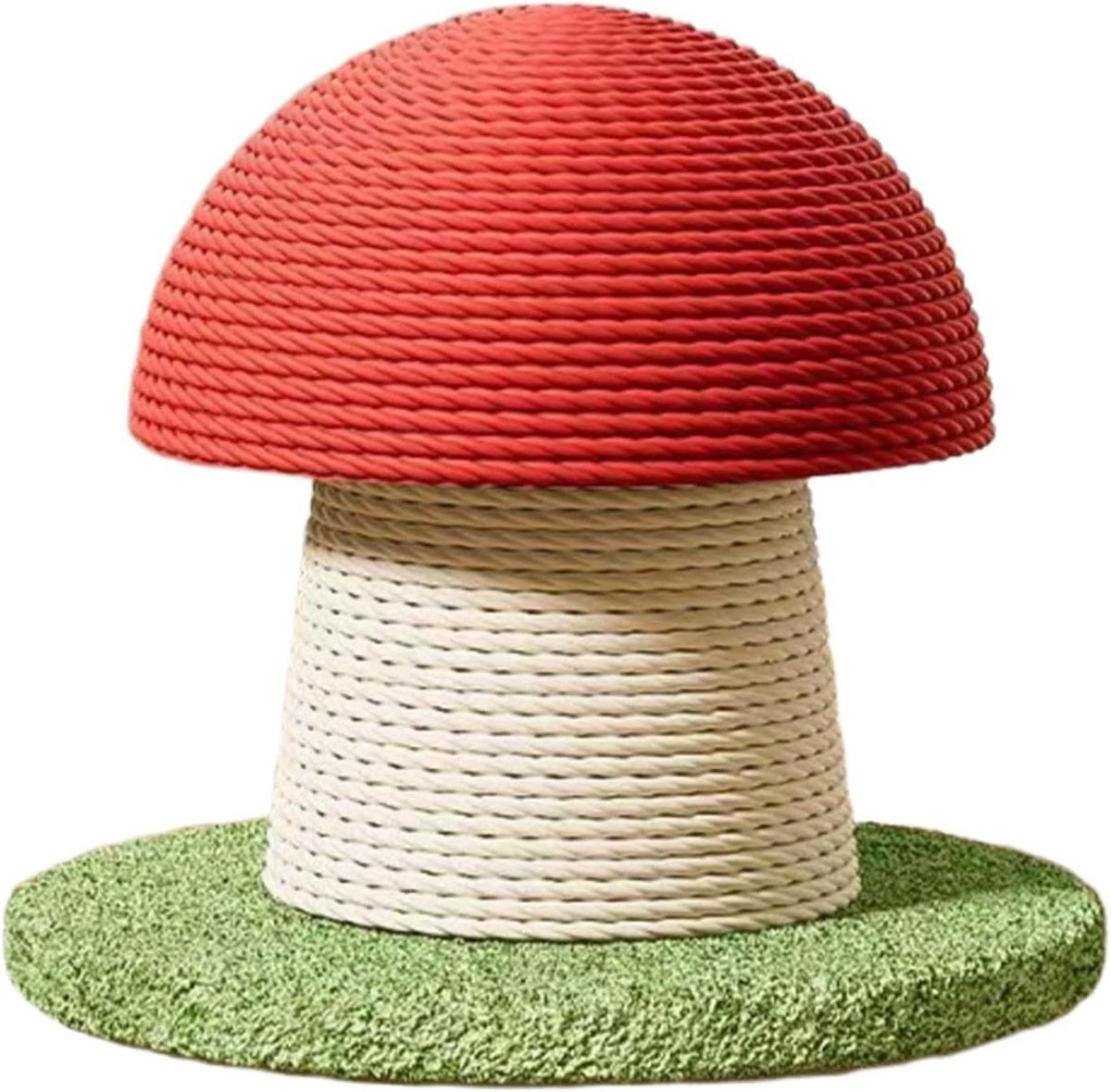 Krabpaal Paddenstoel - Kattenkrabpaal Klimpaal - Krabben en Spelen - Stabiele Basis - 25.8x20.4x16.8 cm - Rood