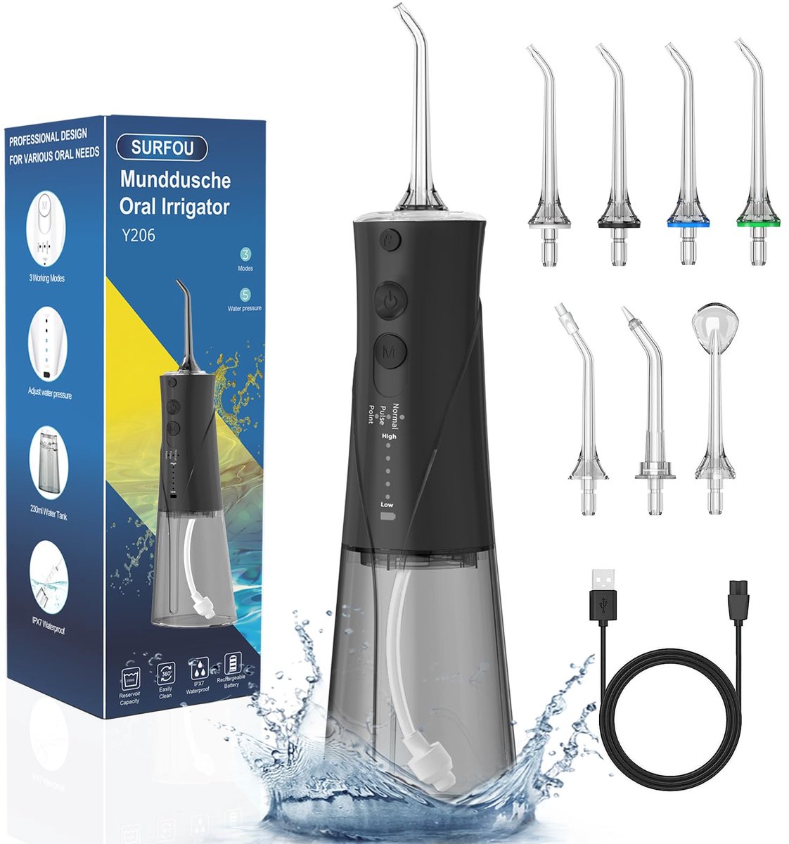 SnelShoppen - Draadloze Monddouche Elektrische Tandzijde - Orale Irrigator - Tanddouche Water Flosser - Interdentale Reiniger - Tandreiniger voor Gezo