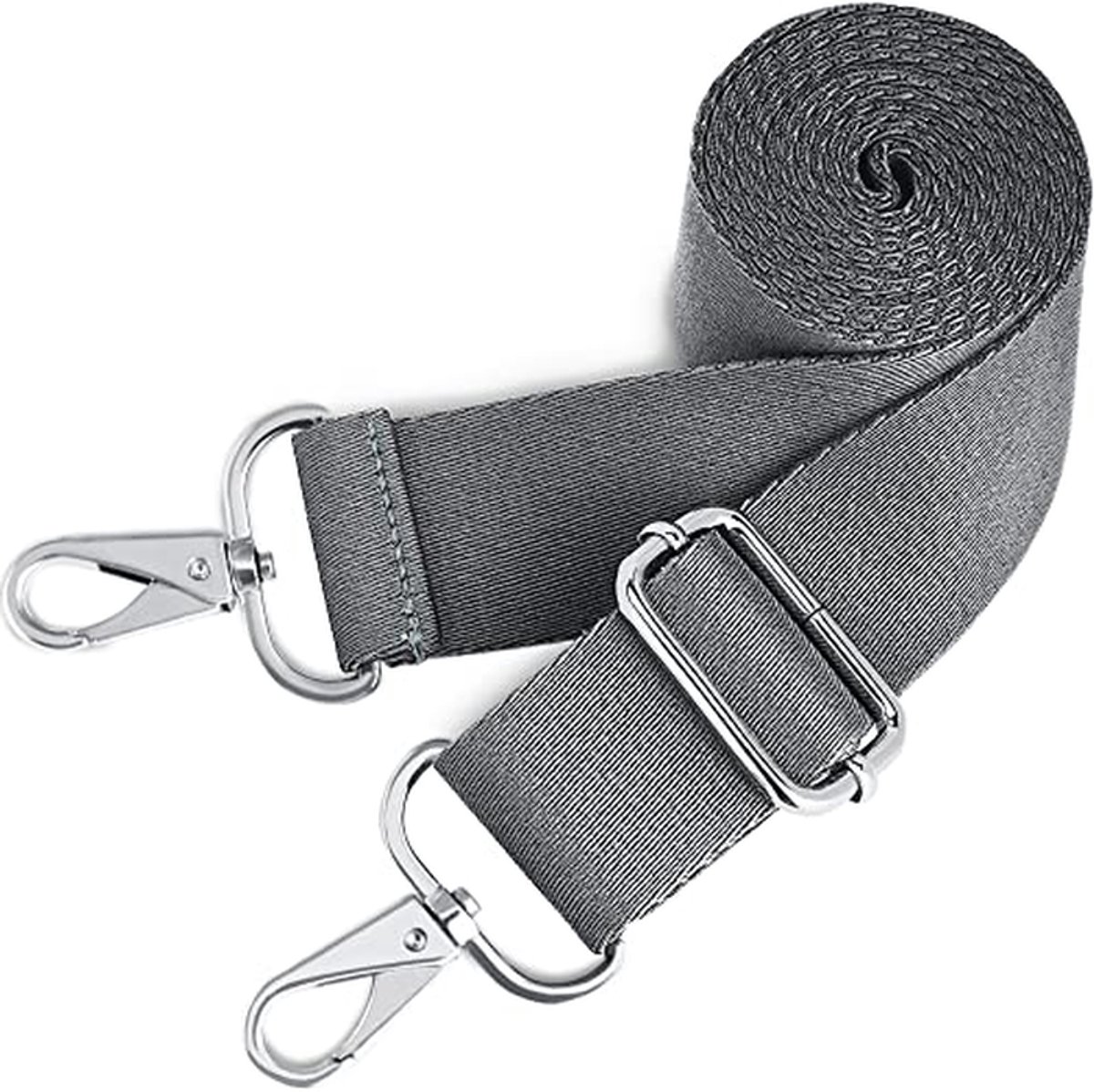 Schouderband Tas - Verstelbare Band - Tassen Vervangen - Met 360 Draaibare Haken - 80-143 cm - Grijs