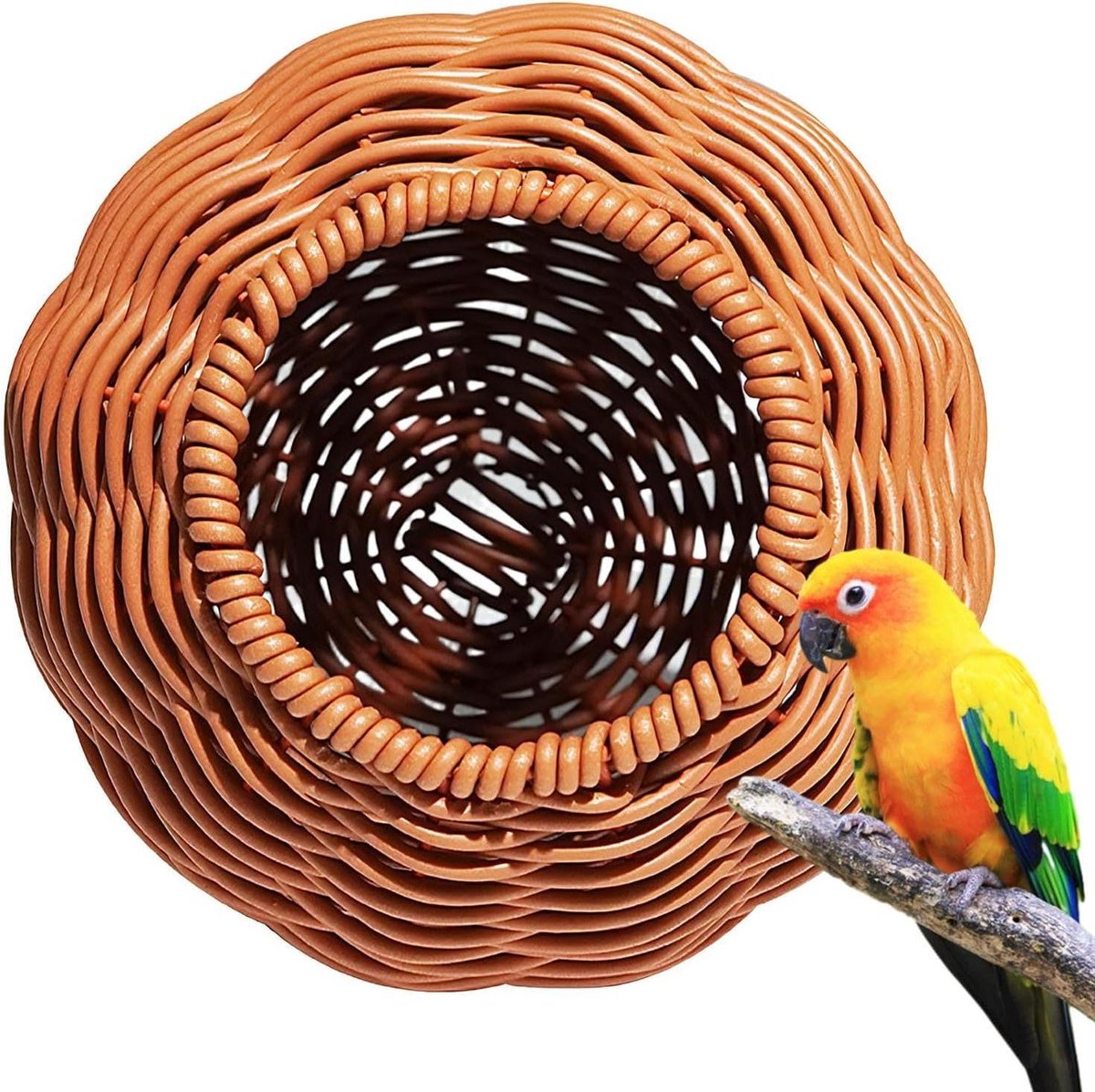 Vogelnest Kooi - Parkietenhuisje Nest - Veilig Nestelen - Versterkte Structuur - 17x16x17 cm - Bruin