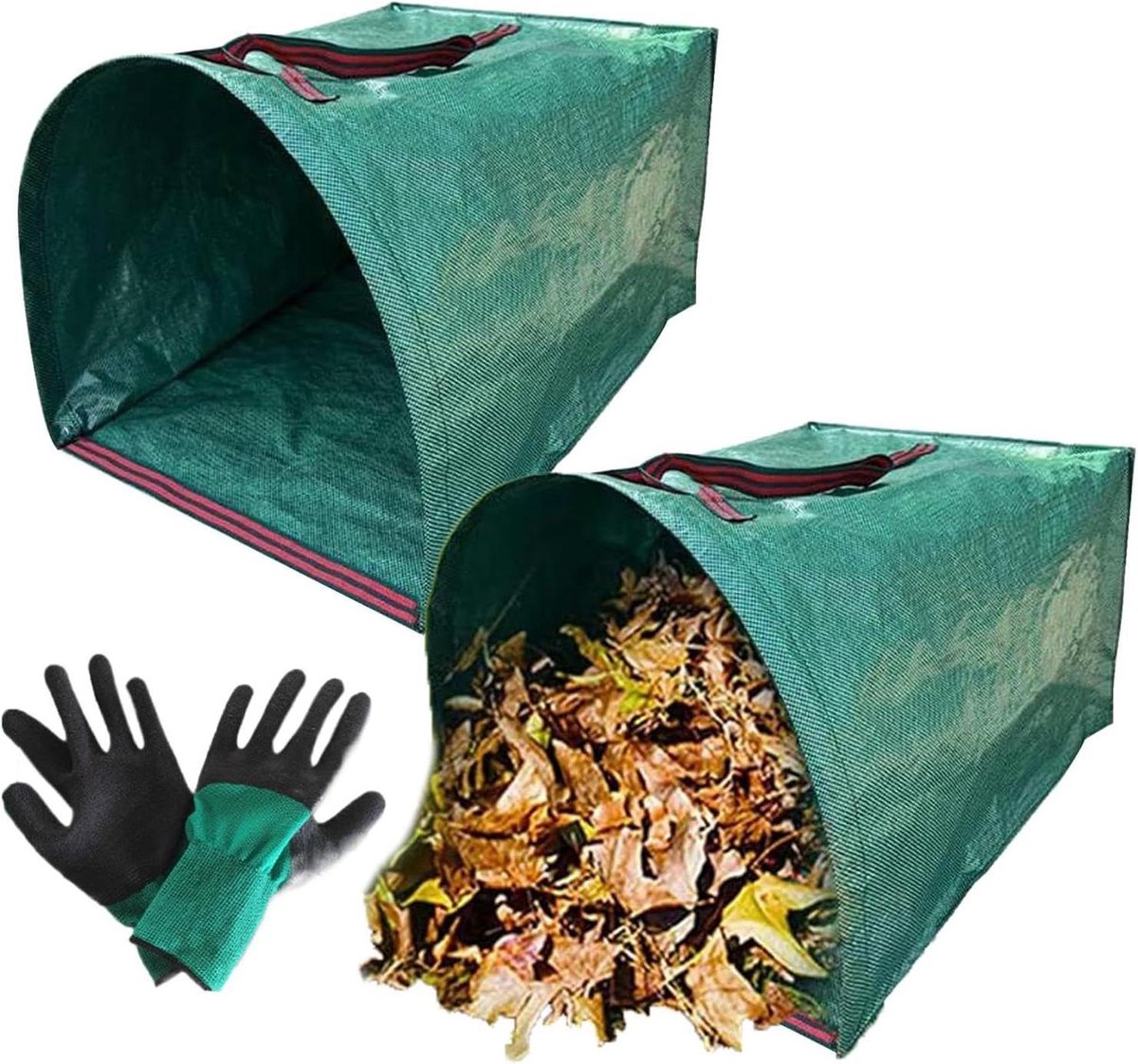 Tuinafvalzakken - Vuilniszakken Tuin - Bladeren Verzamelen - Zware Kwaliteit Stof - 150L - Groen