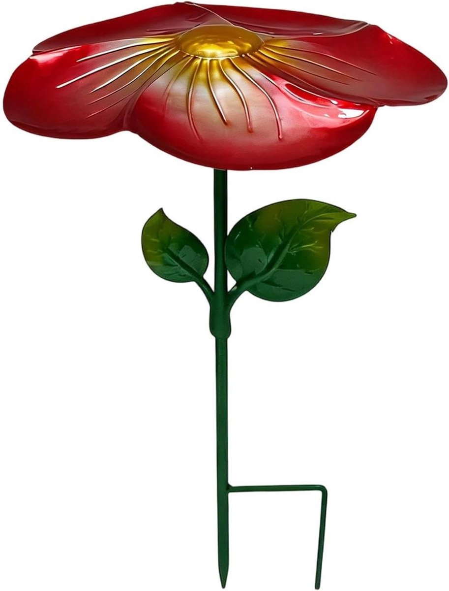 Parasol voor planten - Bloemenpaal Schaduw - Planten beschermen - Bloemvormig ontwerp - 4 x 25 x 4 cm - Rood