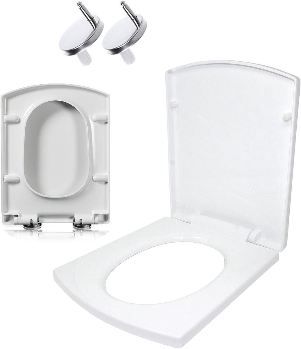 Toiletbril - Zitting Deksel - Hygiënisch Reinigen - Snelontgrendeling - 37x47cm - Wit